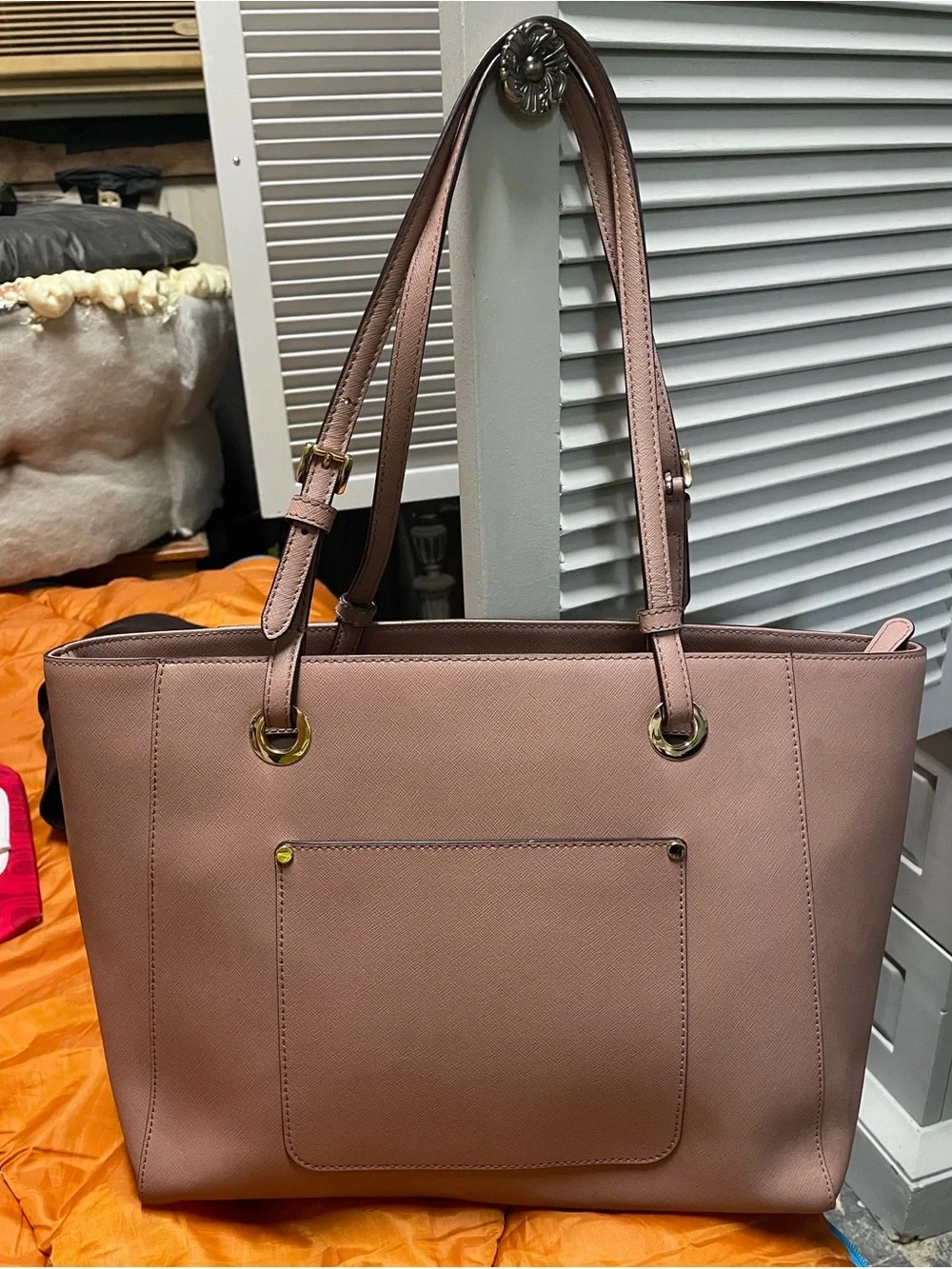 Michael Kors Blush Pink Leather Tote with Gold Hardware